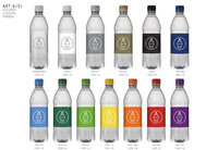 Bronwater met gekleurde draaidop. Inhoud 500 ml