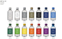 Bronwater met gekleurde draaidop. Inhoud 330 ml